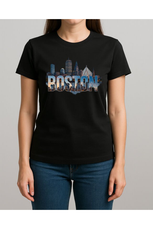 Tişört Unisex (Boston) Kadin Si̇yah - 4-5 Yaş