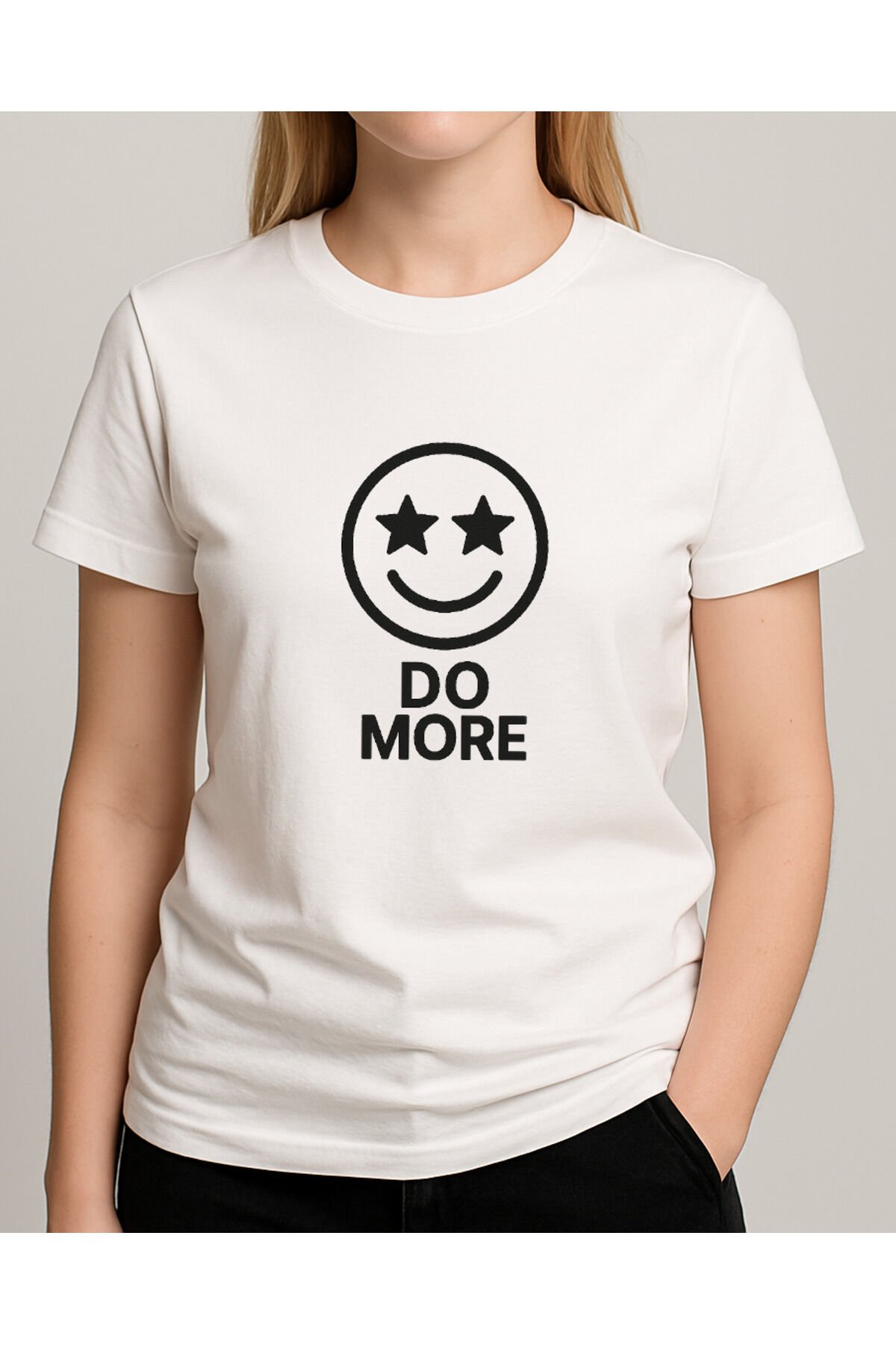 Tişört Unisex (Do More) Kadin Beyaz - M
