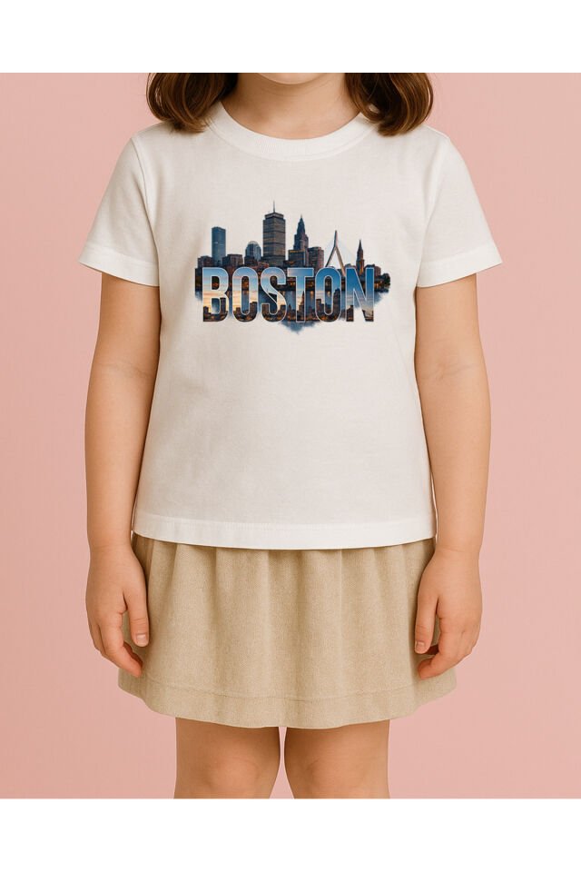 Tişört Unisex Çocuk (Boston) Kiz Beyaz - 10-11 Yaş