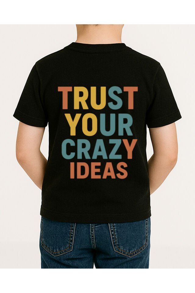 Tişört Unisex (Trust Your) Erkek Si̇yah - S