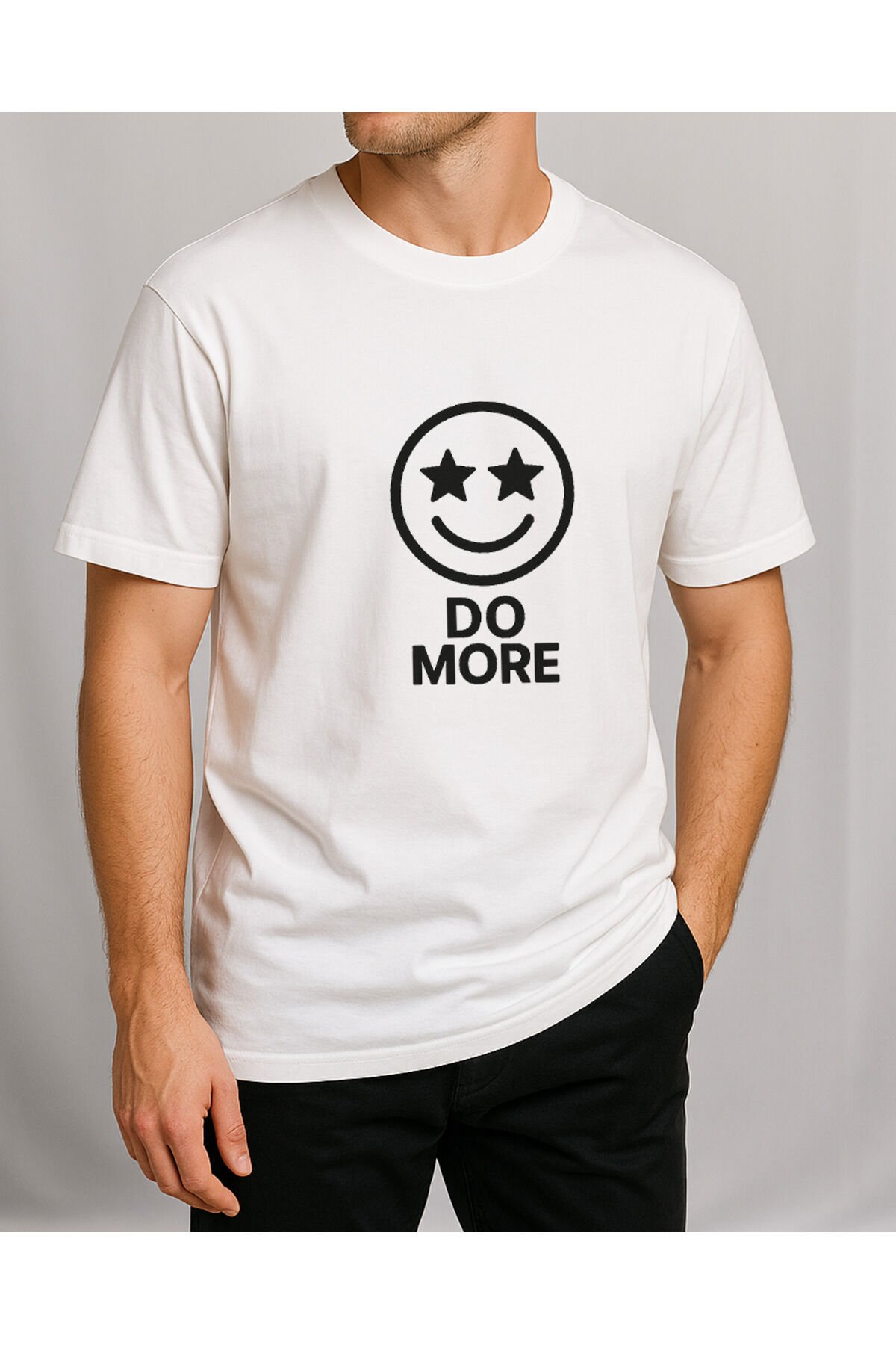 Tişört Unisex (Do More) Erkek Beyaz - L