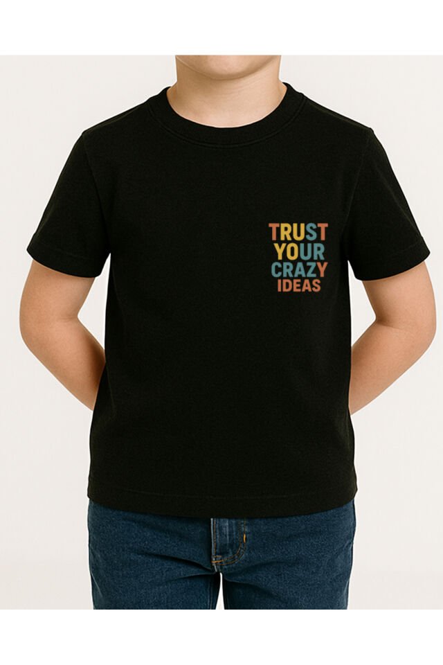 Tişört Unisex (Trust Your) Erkek Si̇yah - L