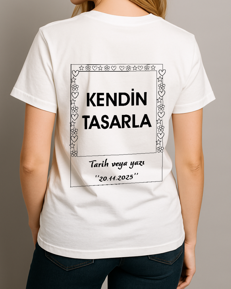 Kendin Tasarla Tişört Kadın-Poloroid