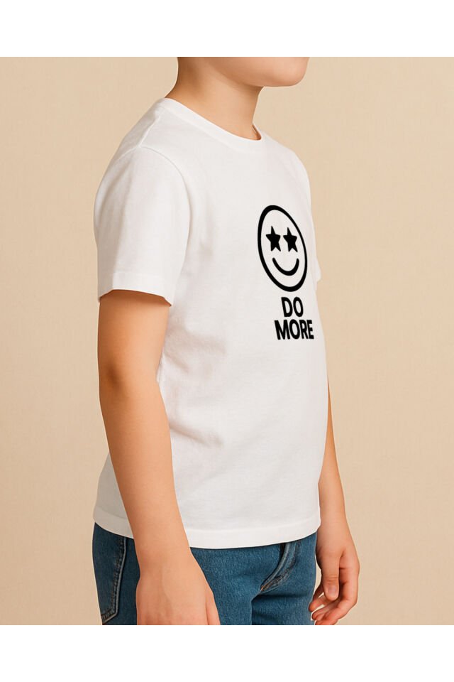 Tişört Unisex Çocuk (Do More) Erkek Beyaz - 10-11 Yaş