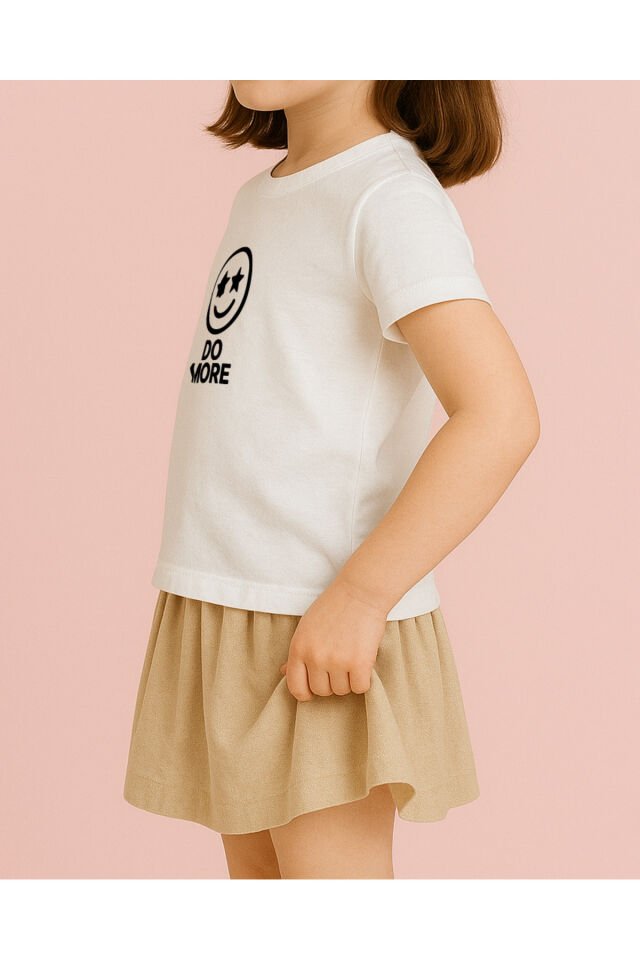 Tişört Unisex Çocuk (Do More) Kiz Beyaz - 4-5 Yaş