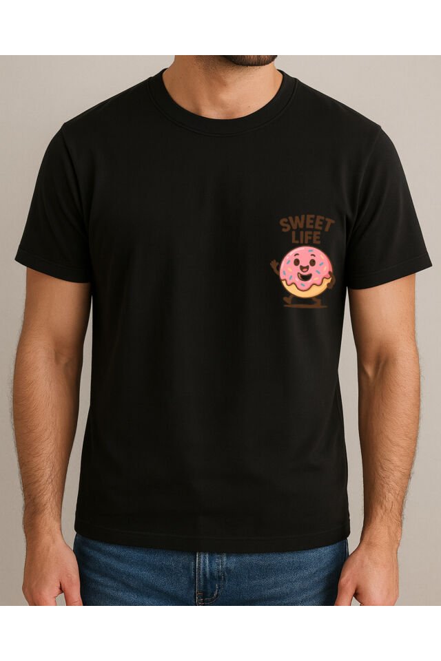 Tişört Unisex (Donut) Erkek Si̇yah - S