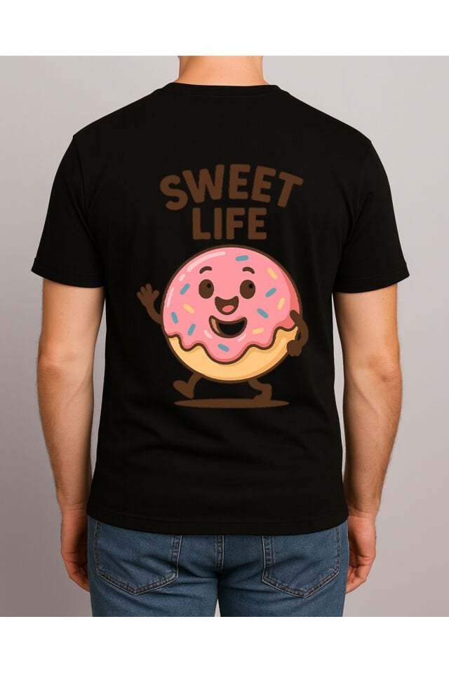 Tişört Unisex (Donut) Erkek Si̇yah - XL