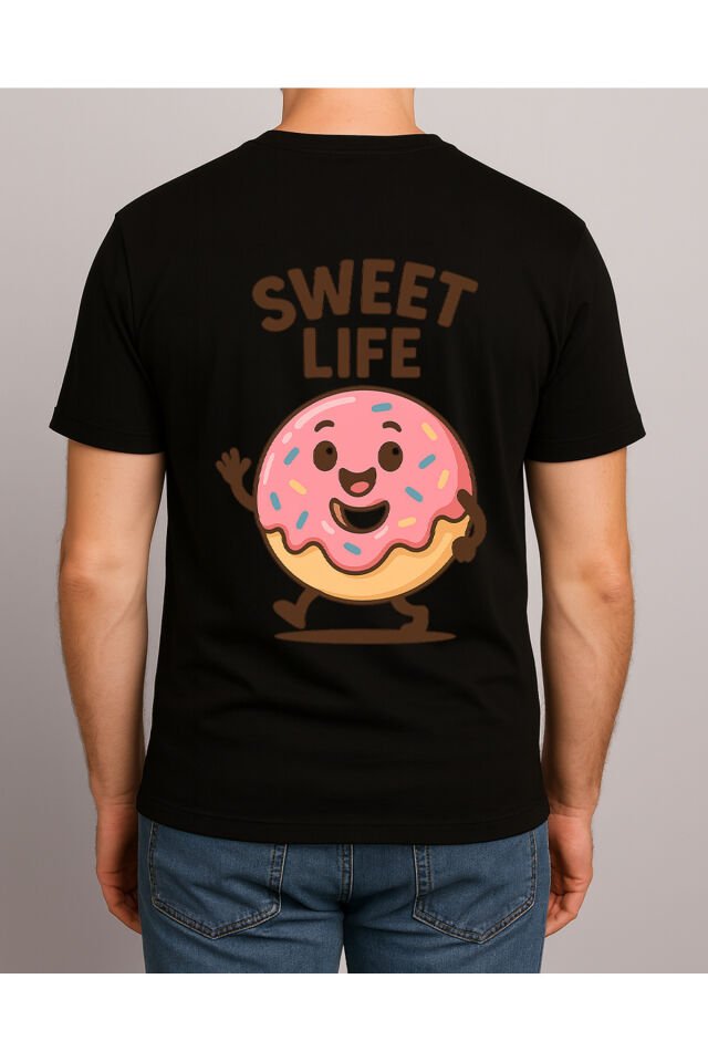 Tişört Unisex (Donut) Kadin Si̇yah - L