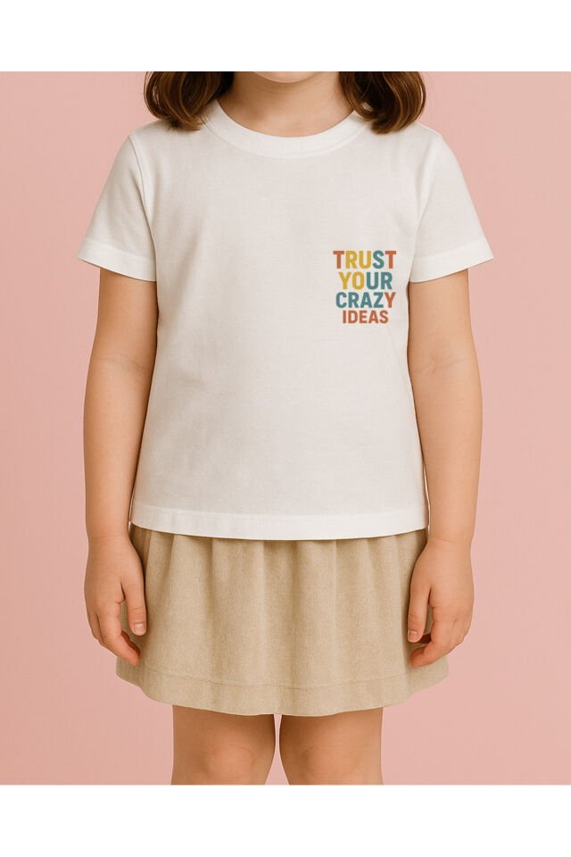 Tişört Unisex Çocuk (Trust Your) Kadin Beyaz - 10-11 Yaş