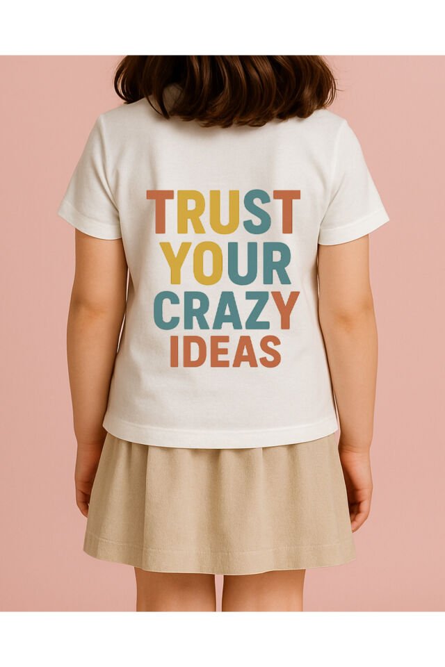 Tişört Unisex Çocuk (Trust Your) Kadin Beyaz - 10-11 Yaş