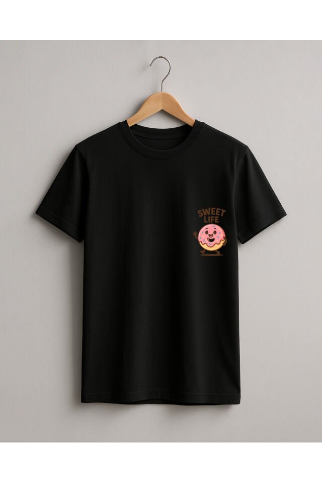 Tişört Unisex (Donut) Kadin Si̇yah - S