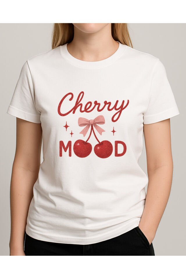 Tişört Unisex (Cherry) Kadin Beyaz - M
