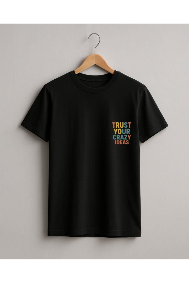 Tişört Unisex Çocuk (Trust Your) Kadin Si̇yah - L