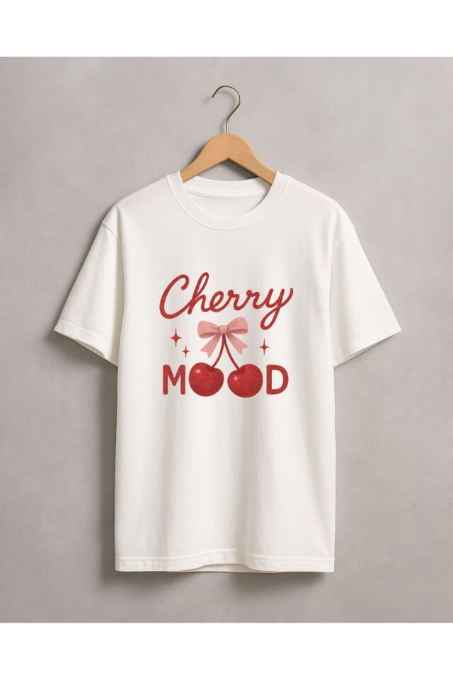 Tişört Unisex (Cherry) Kadin Beyaz - L