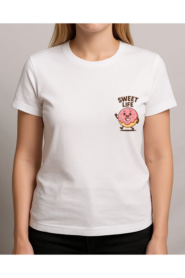 Tişört Unisex (Donut) Kadin Beyaz - L