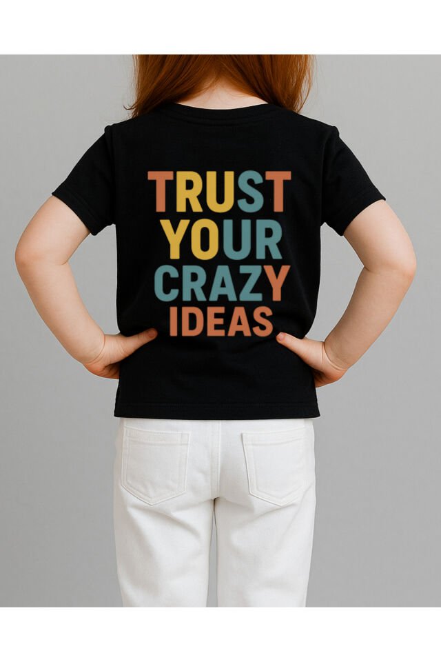 Tişört Unisex Çocuk (Trust Your) Kadin Si̇yah - 4-5 Yaş