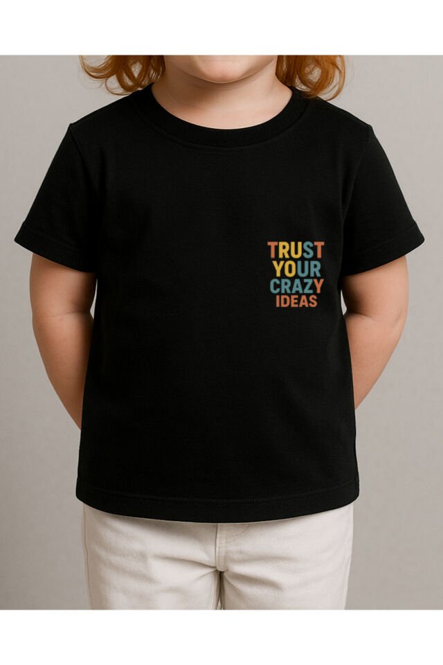 Tişört Unisex Çocuk (Trust Your) Kadin Si̇yah - 2XL