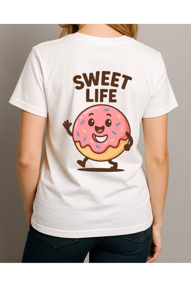 Tişört Unisex (Donut) Kadin Beyaz - S