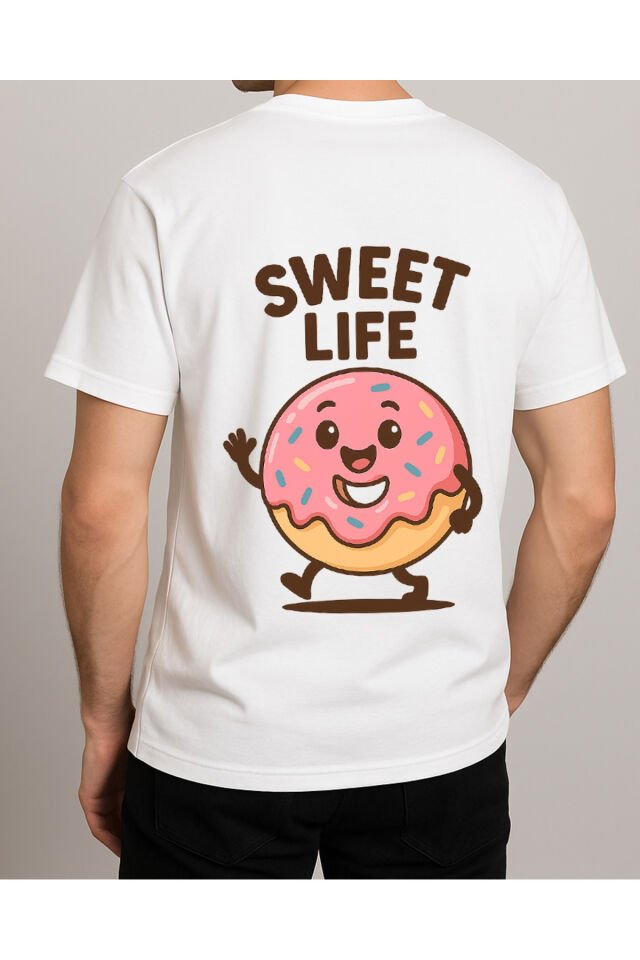 Tişört Unisex (Donut) Erkek Beyaz - S