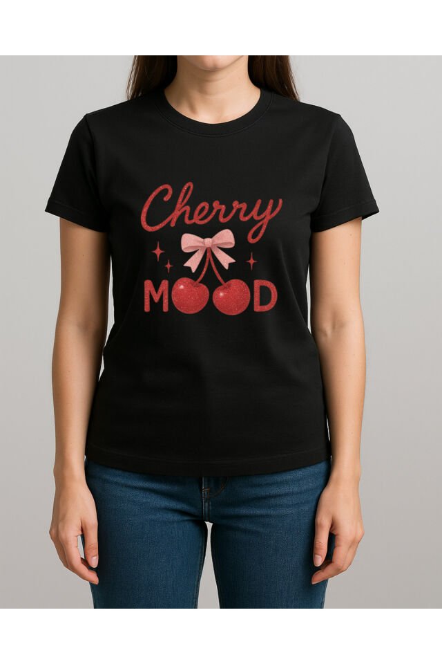 Tişört Unisex (Cherry) Kadin Si̇yah - 2XL