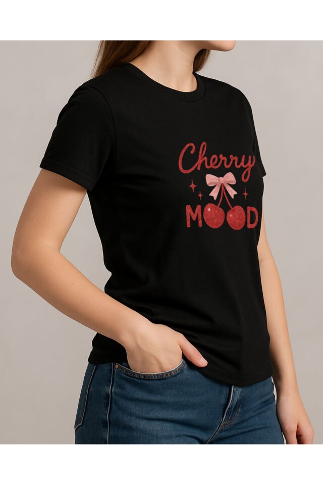 Tişört Unisex (Cherry) Kadin Si̇yah - 2XL