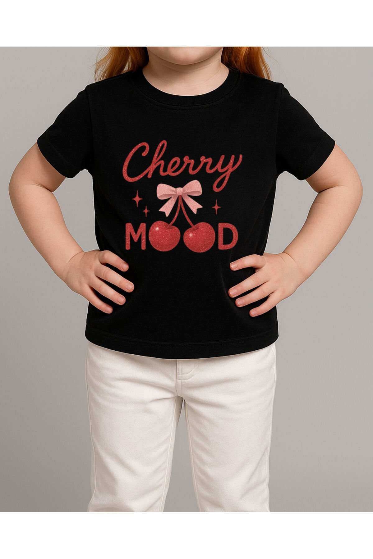 Tişört Unisex Çocuk (Cherry) Kiz Si̇yah - 10-11 Yaş