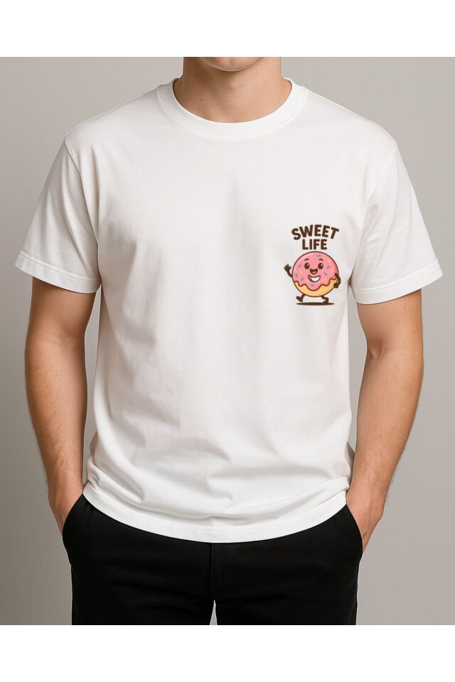 Tişört Unisex (Donut) Erkek Beyaz - 2XL