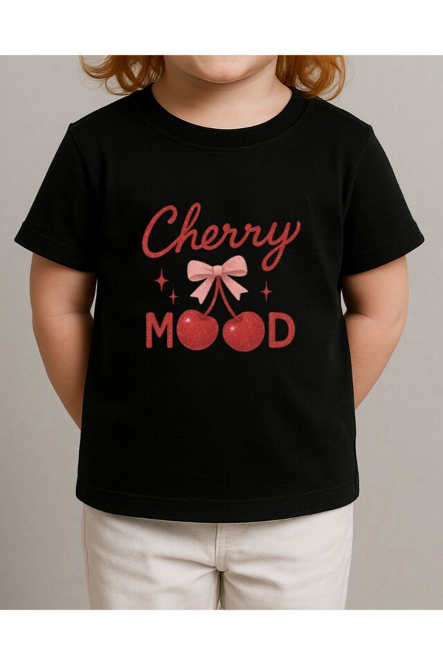 Tişört Unisex Çocuk (Cherry) Kiz Si̇yah - 4-5 Yaş