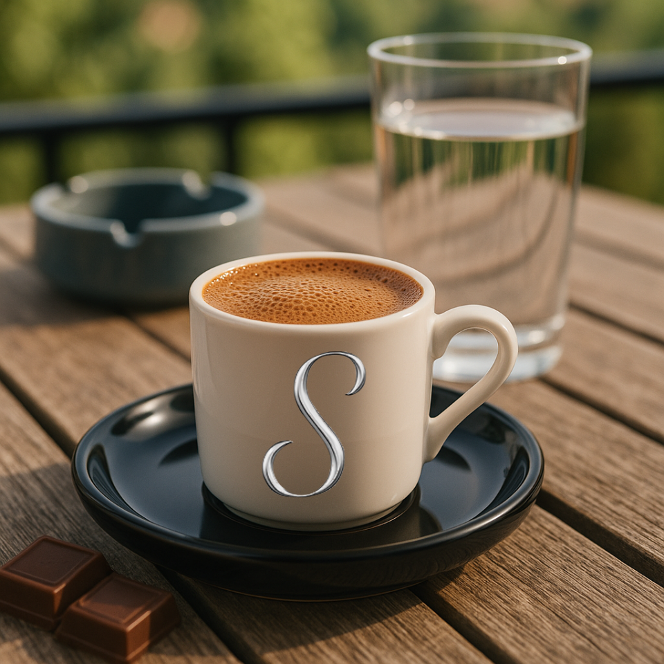 Türk Kahvesi Fincanı Harf Baskılı