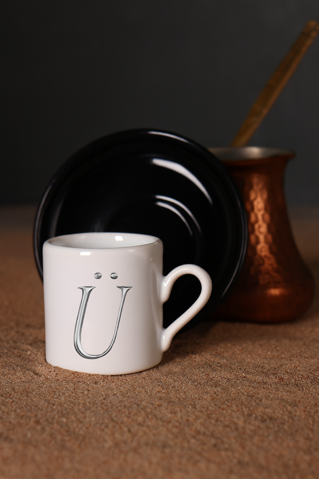 Türk Kahvesi Fincanı Harf Baskılı