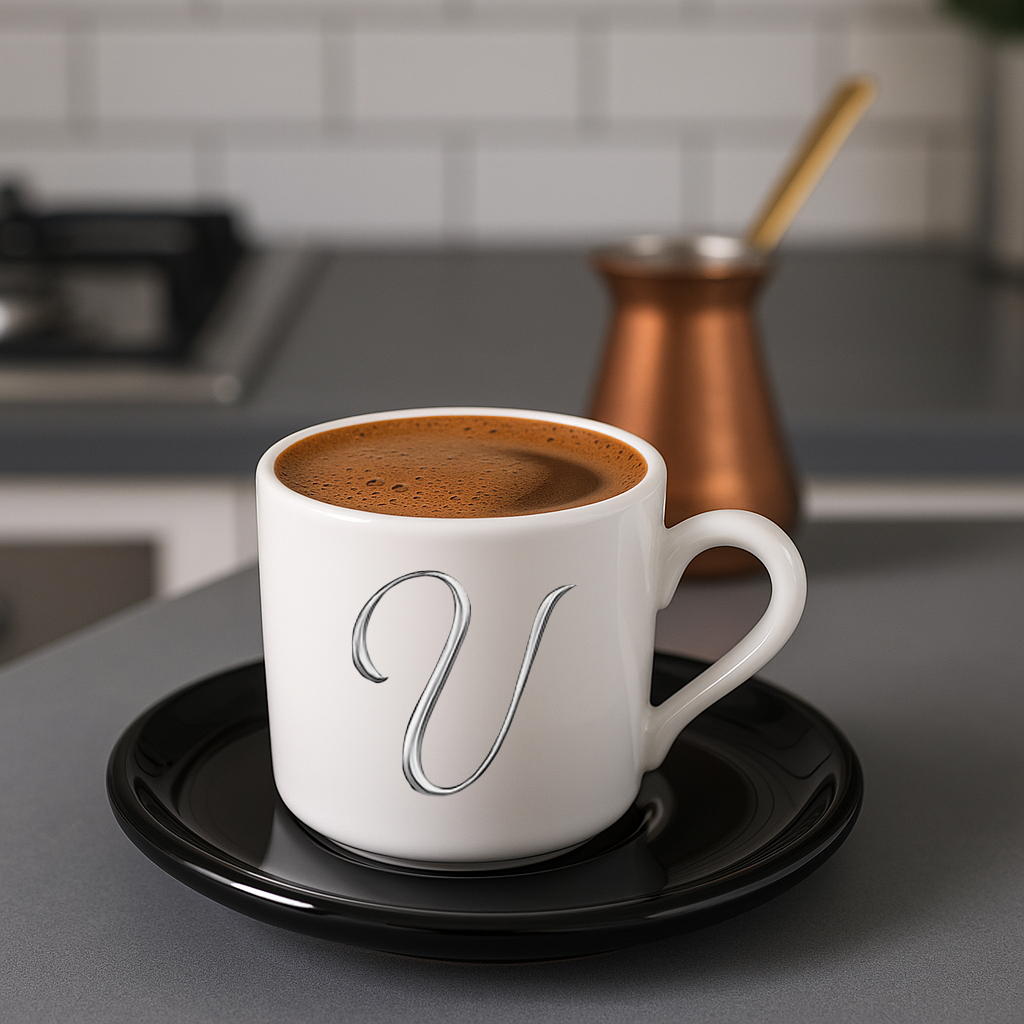 Türk Kahvesi Fincanı Harf Baskılı