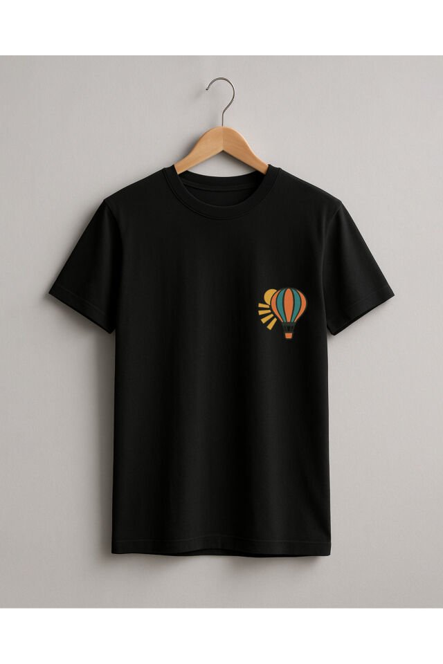 Tişört Unisex (Uçan Balon) Kadin Si̇yah - L