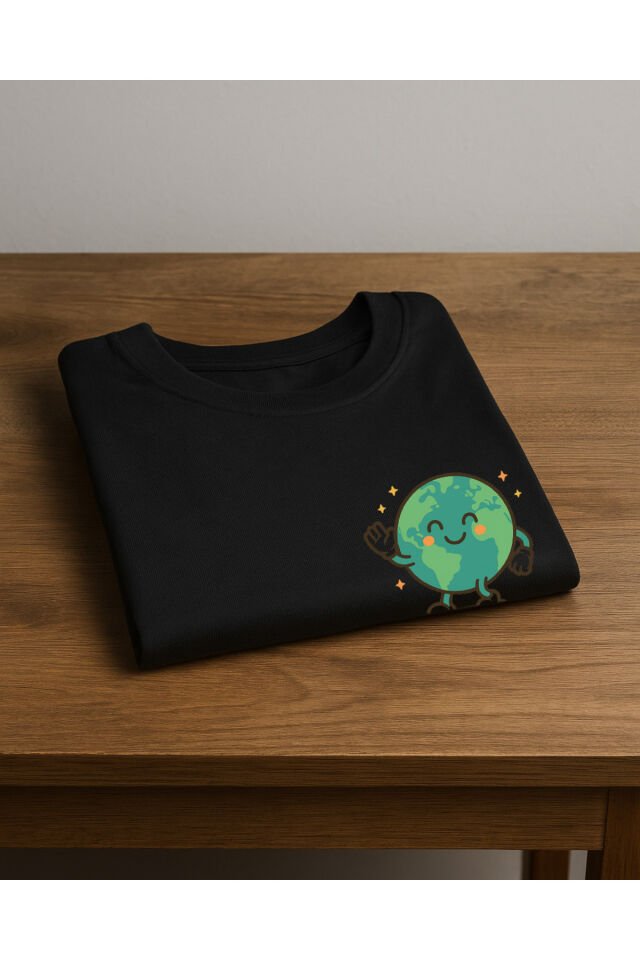 Tişört Unisex (Save Earth) Erkek Si̇yah - XL