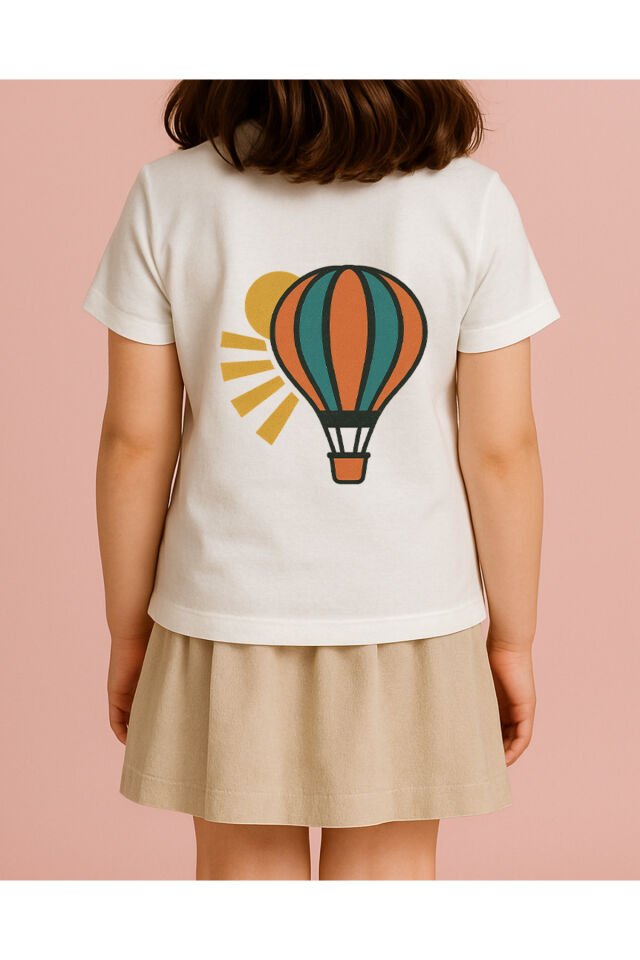 Tişört Unisex Çocuk (Uçan Balon) Kadin Beyaz - 4-5 Yaş