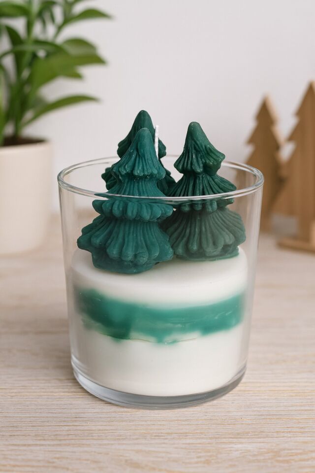 Çam Ağacı Görünümlü Kokulu Mum