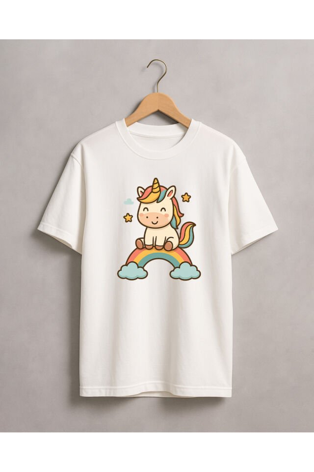 Tişört Unisex (Unicorn) Kadin Beyaz - M