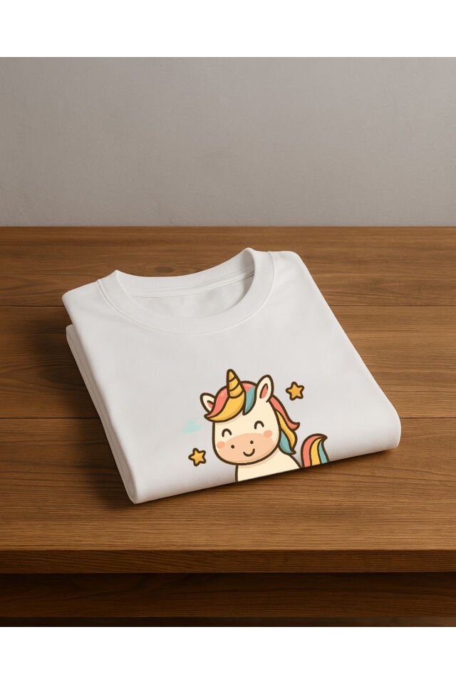 Tişört Unisex (Unicorn) Kadin Beyaz - XL