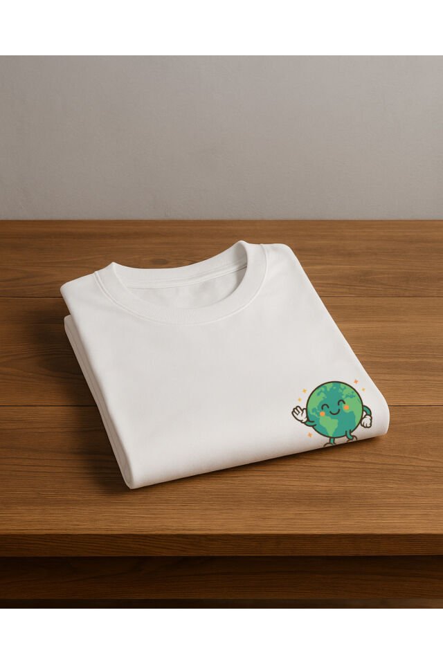 Tişört Unisex Çocuk (Save Earth) Kiz Beyaz - 10-11 Yaş