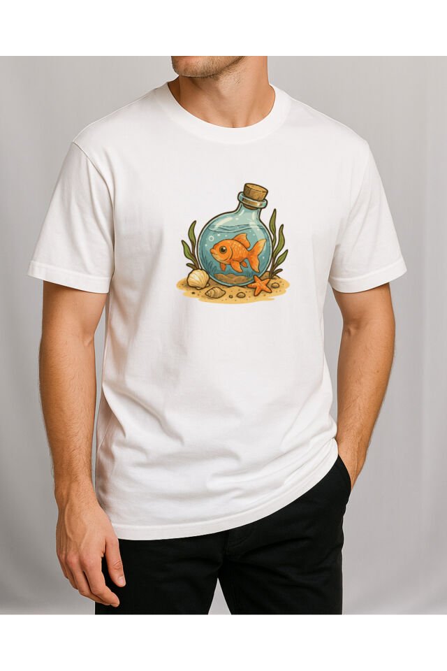 Tişört Unisex (Fanus Balık) Erkek Beyaz - M