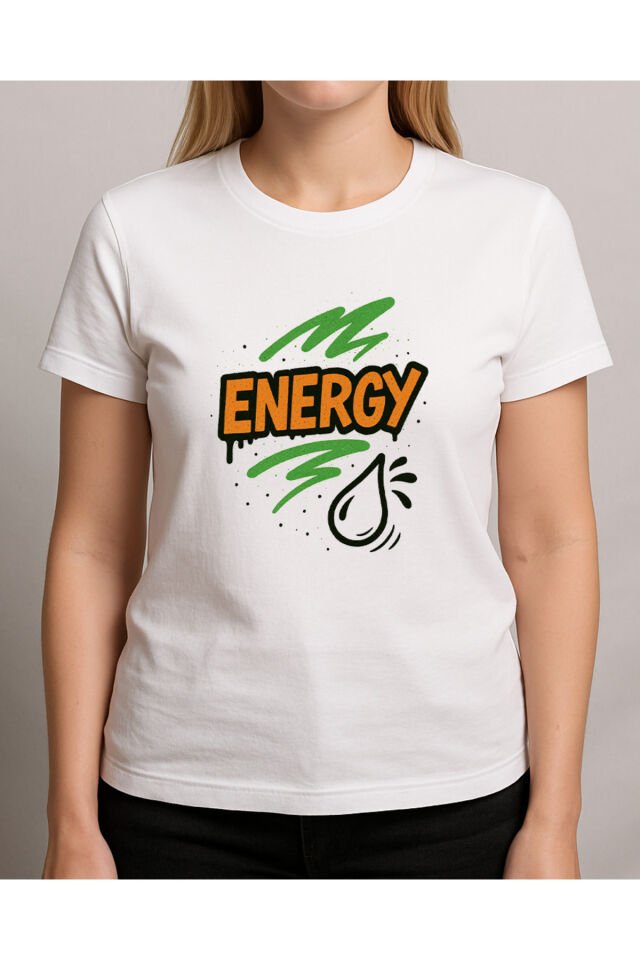Tişört Unisex (Energy) Kadin Beyaz - 2XL