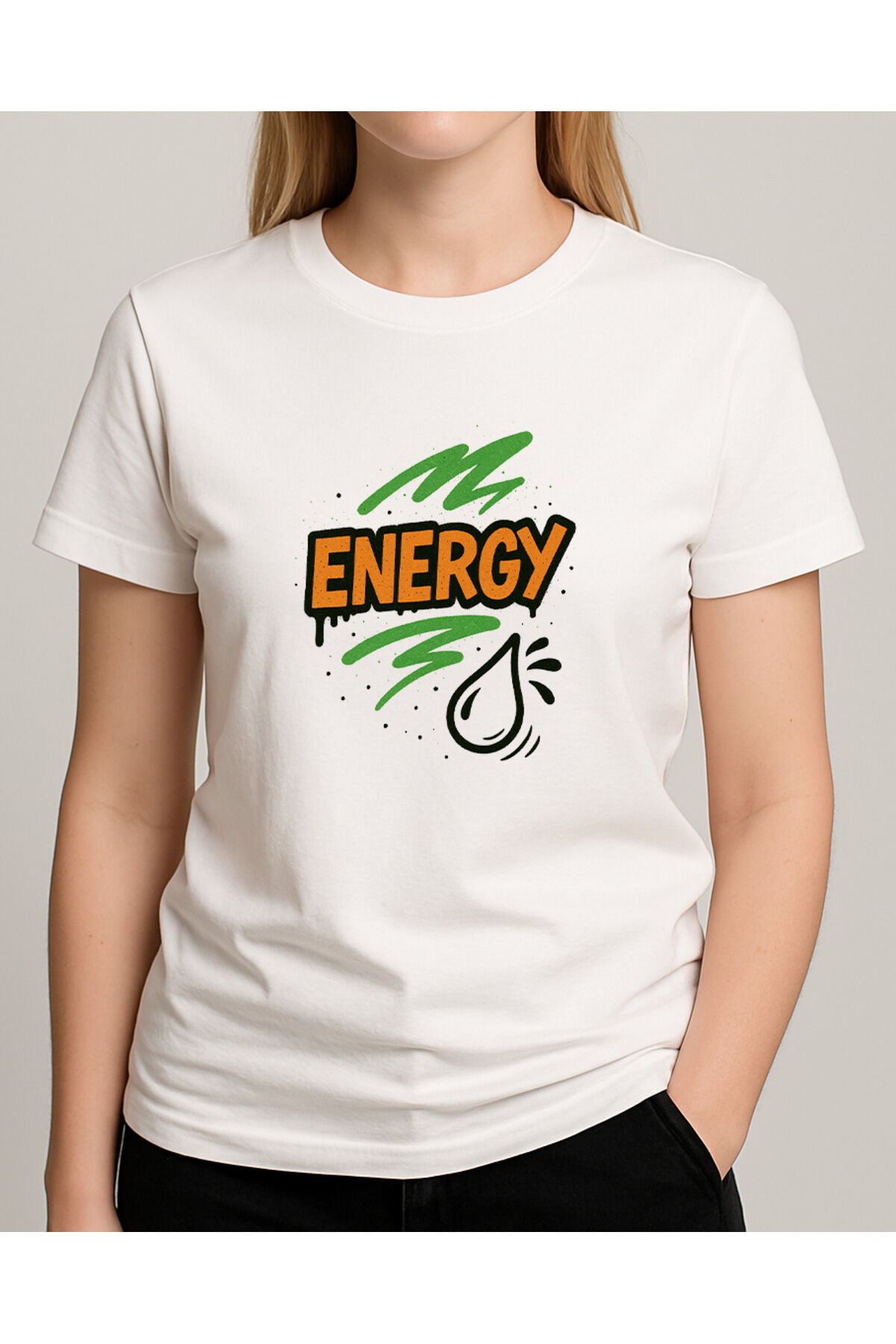 Tişört Unisex (Energy) Kadin Beyaz - M