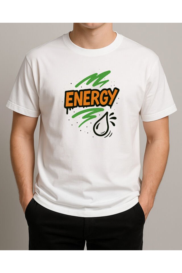 Tişört Unisex (Energy) Erkek Beyaz - XL