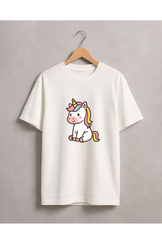Tişört Unisex (Unicorn 3) Kadin Beyaz - 2XL