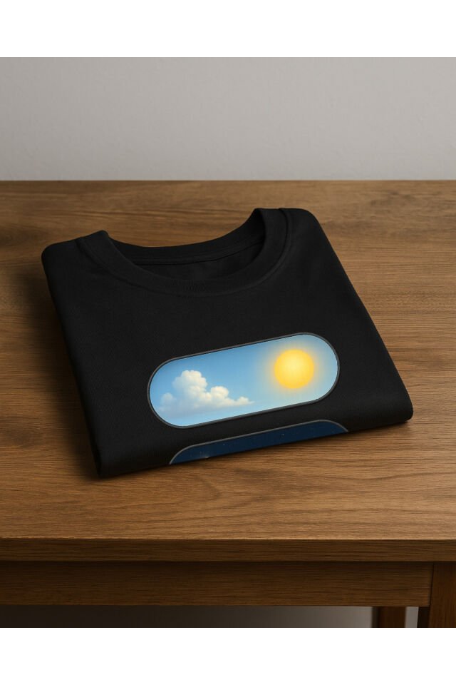 Tişört Unisex (Gece Gündüz) Erkek Si̇yah - S