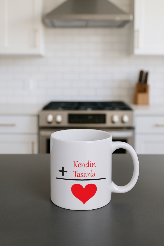 Beyaz Kupa Bardak (Sevgililer Günü)