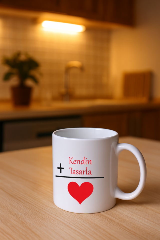 Beyaz Kupa Bardak (Sevgililer Günü)