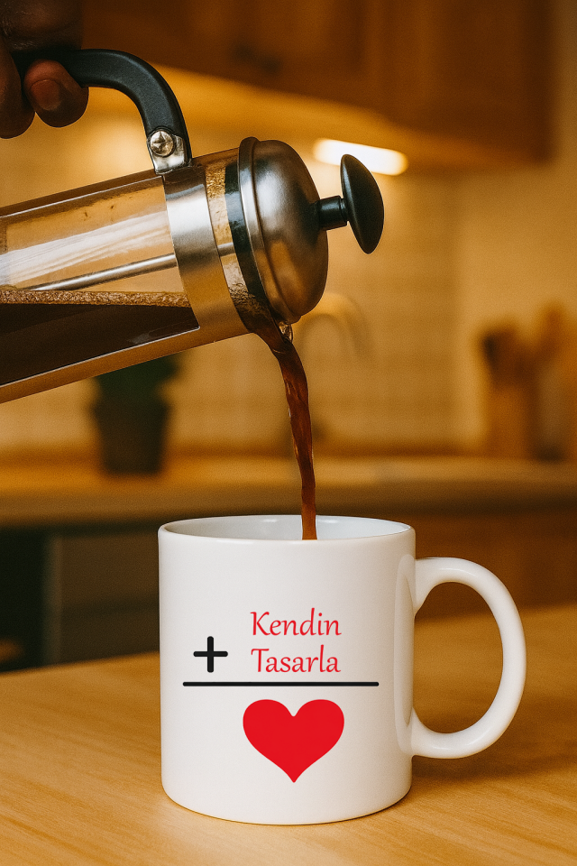 Beyaz Kupa Bardak (Sevgililer Günü)