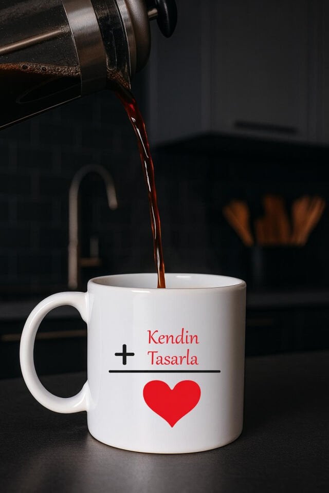 Beyaz Kupa Bardak (Sevgililer Günü)