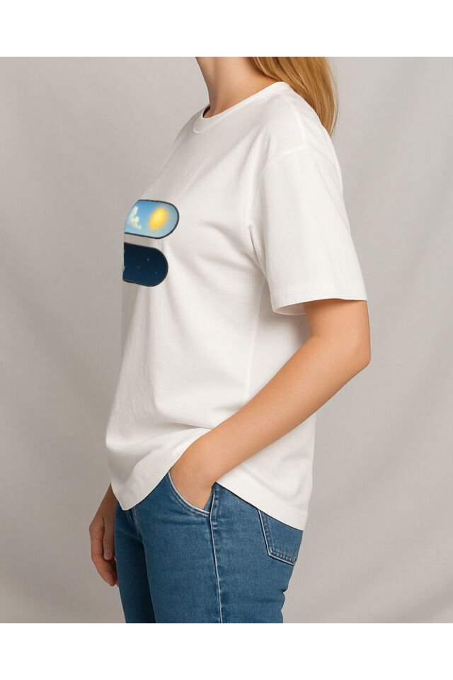 Tişört Unisex (Gece Gündüz) Kadin Beyaz - 2XL