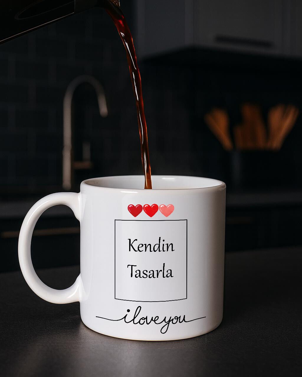 Beyaz Kupa Bardak (Sevgililer Günü)